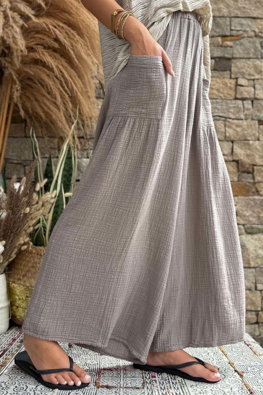 Pure Cotton Santos Quinn Culotte Pant Mocha